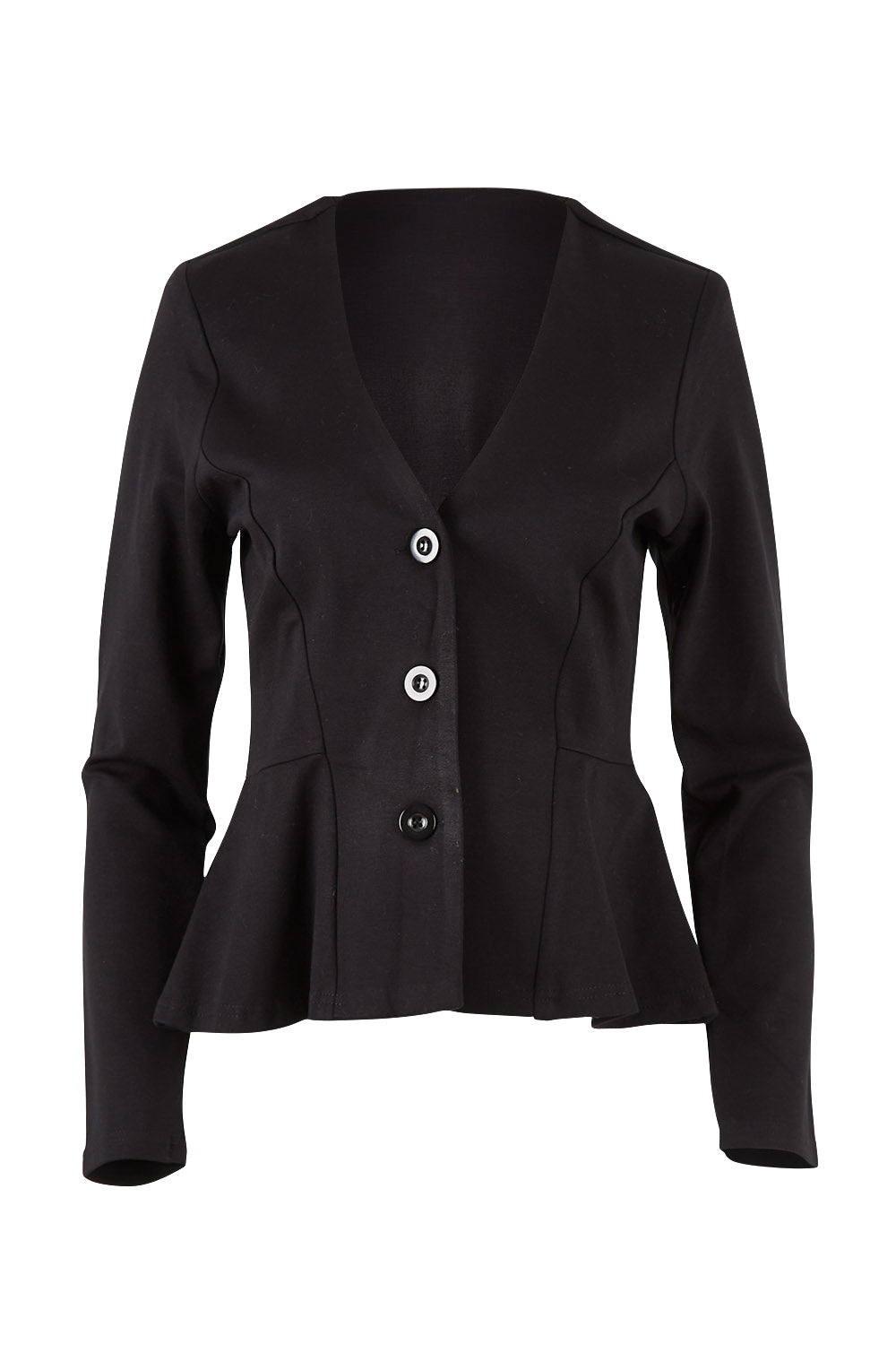 Product shot of the Jamie Jacket in colour Black (Black), from the front
