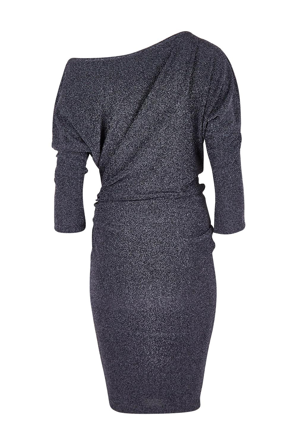 Product shot of the Loreley Dress in colour Twilight (Blue), from the back