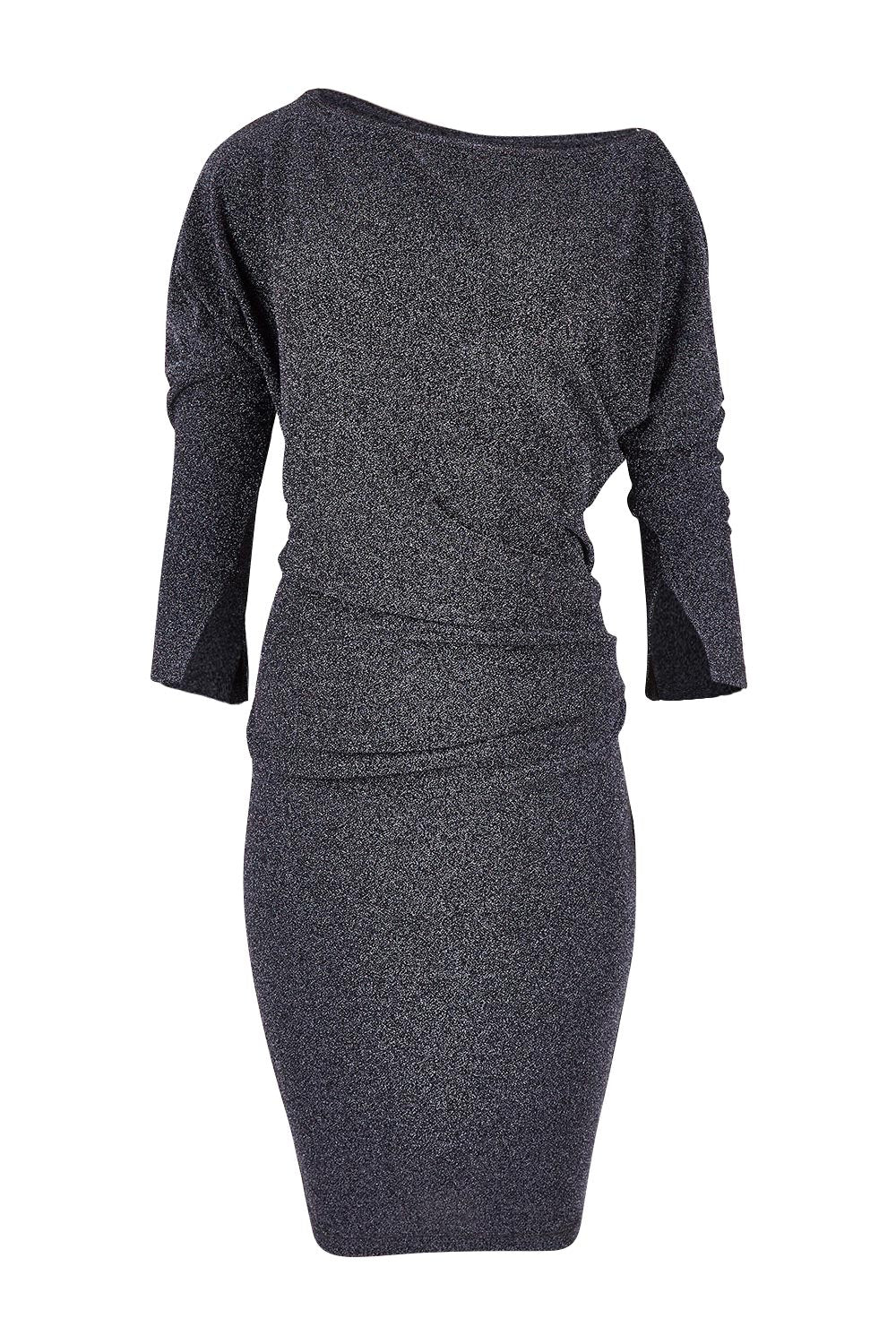 Product shot of the Loreley Dress in colour Twilight (Blue), from the front