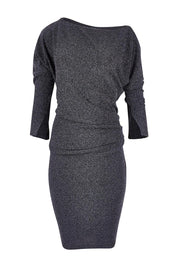 Product shot of the Loreley Dress in colour Twilight (Blue), from the front