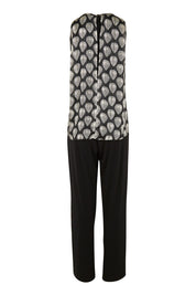 Product shot of the Olivia Jumpsuit in colour Leaf (Black), from the back