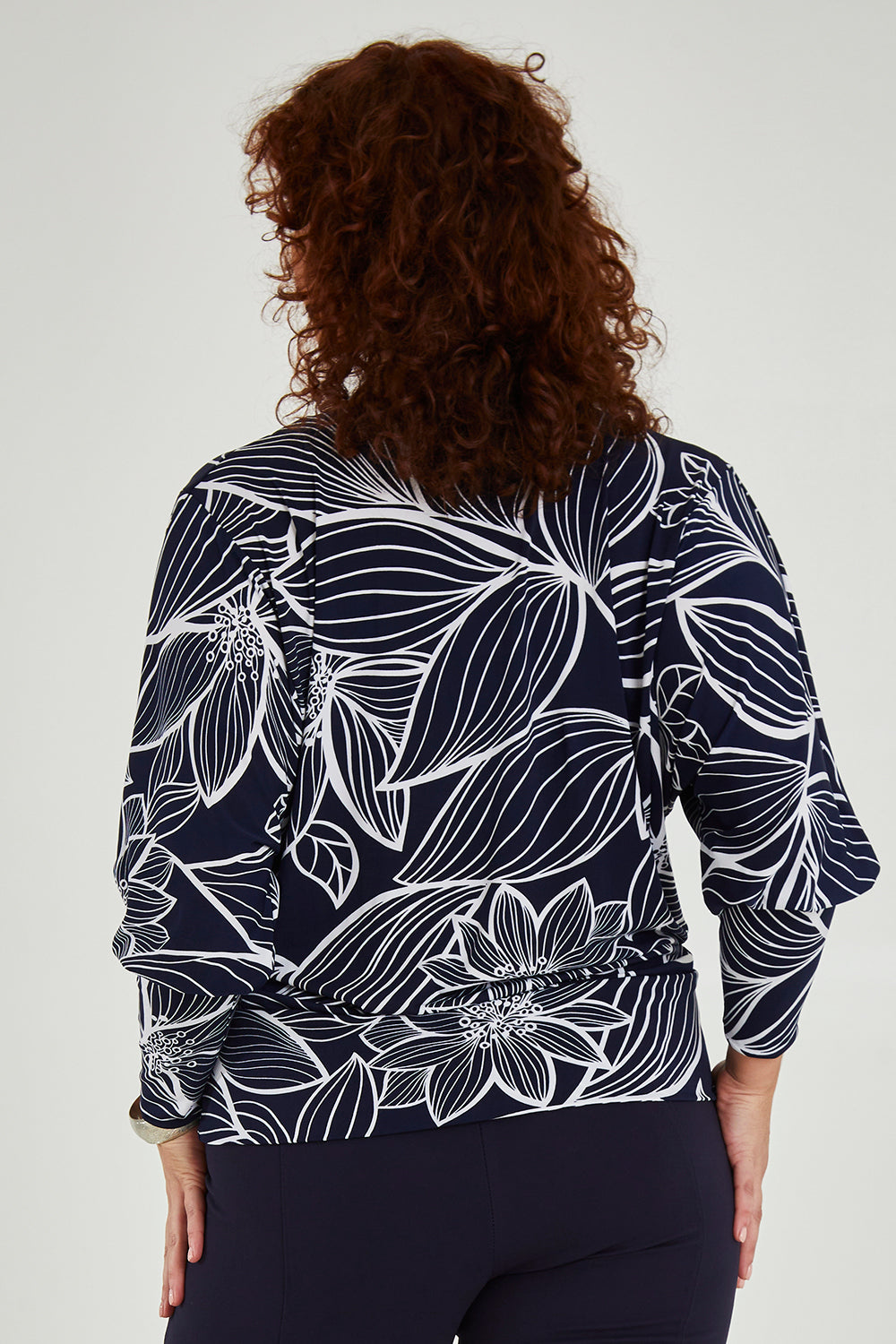 Preloved The Printed Kelly Blouse - Navyleaves