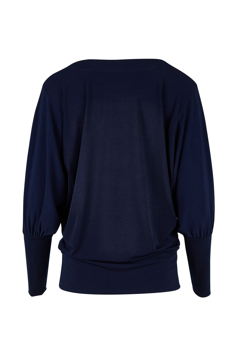 Product shot of the Kelly Blouse in colour Navy (Blue), from the back