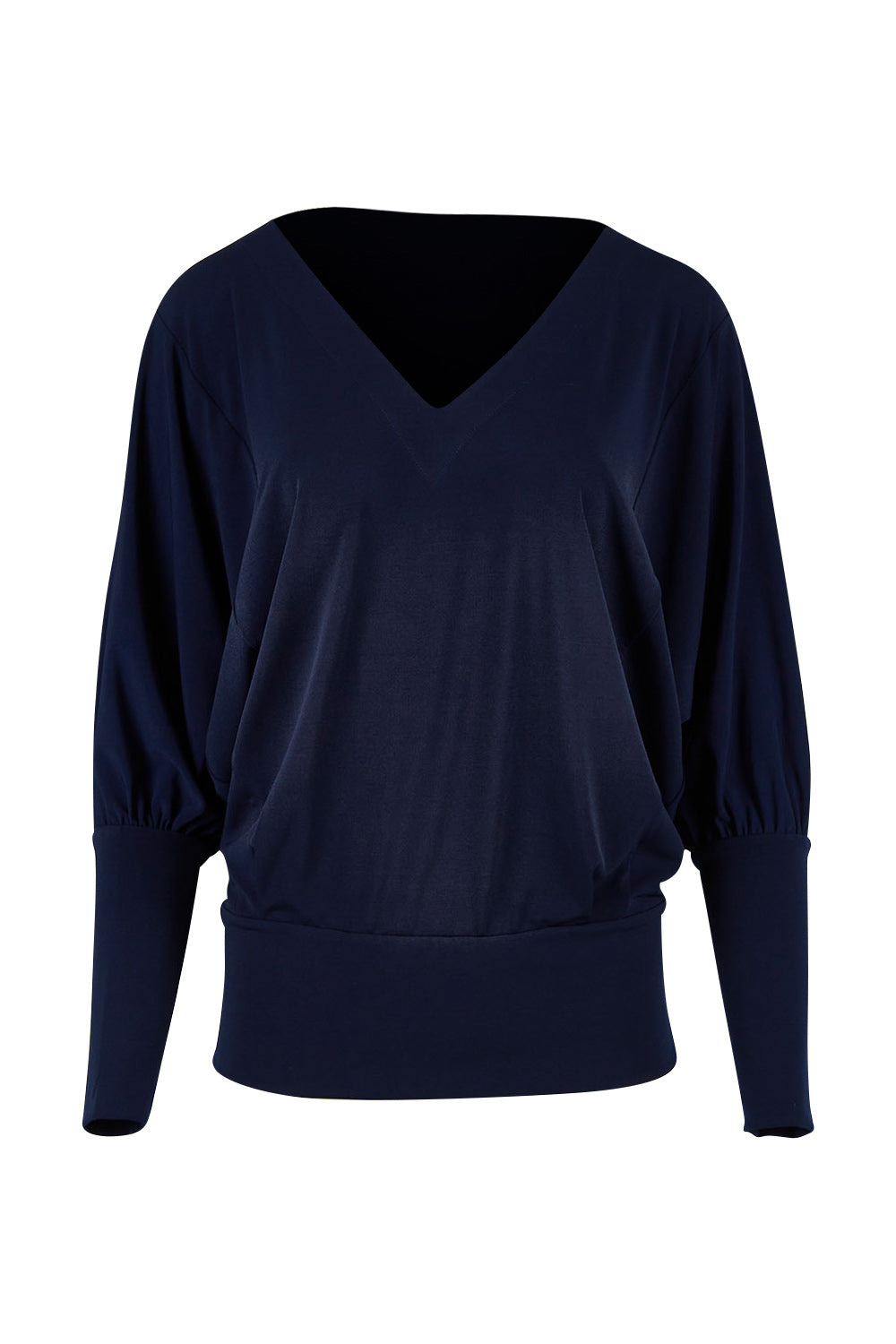 Product shot of the Kelly Blouse in colour Navy (Blue), from the front