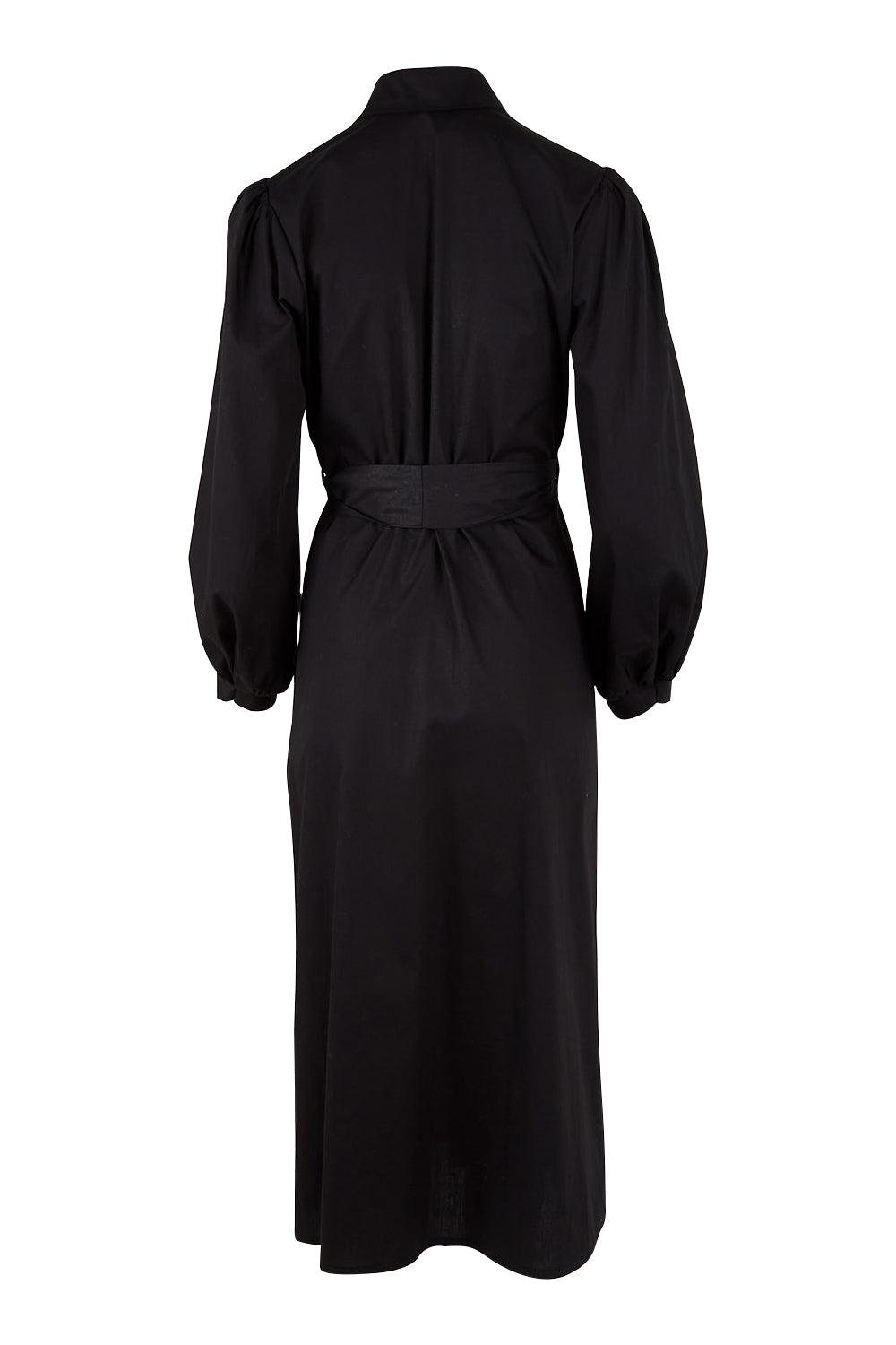 Product shot of the Jane Shirt Dress in colour Black (Black), from the back