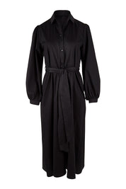 Product shot of the Jane Shirt Dress in colour Black (Black), from the front