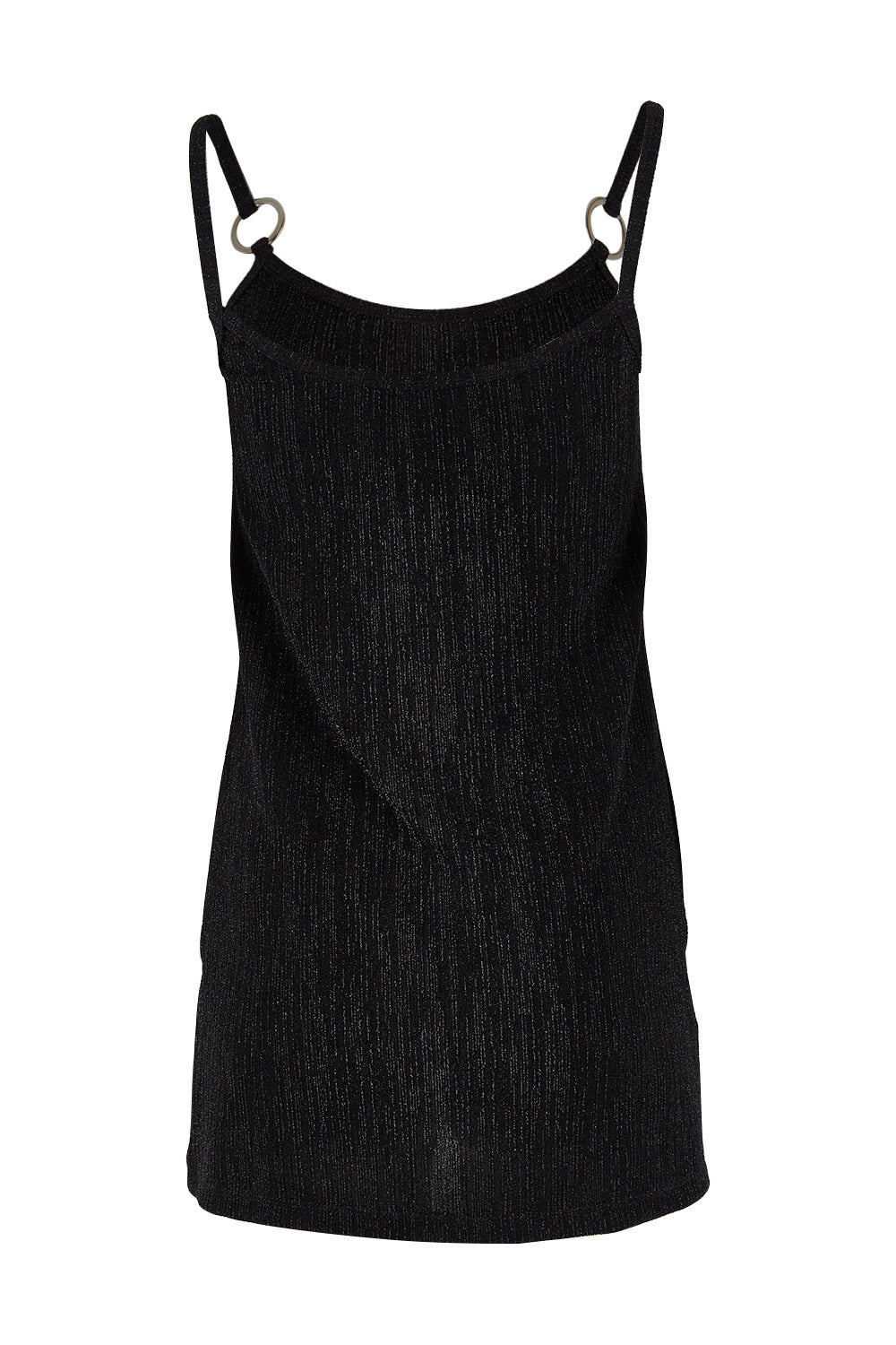 Product shot of the Donna Glamorous Top in colour Midnight (Black), from the back