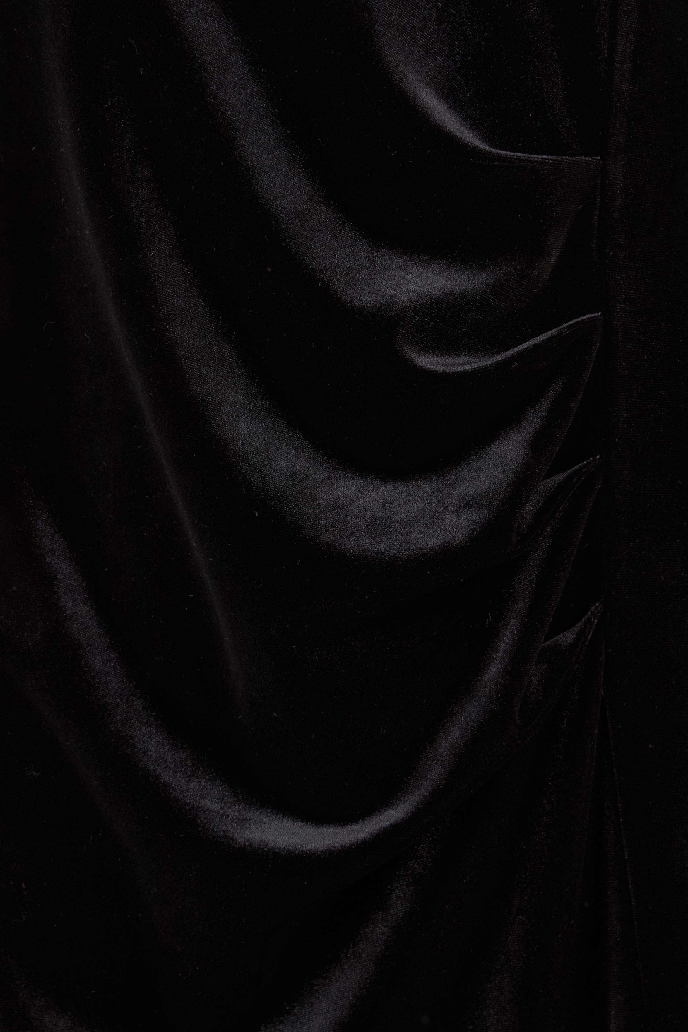Product shot of the Diana Velvet Dress in colour Black (Black), detail
