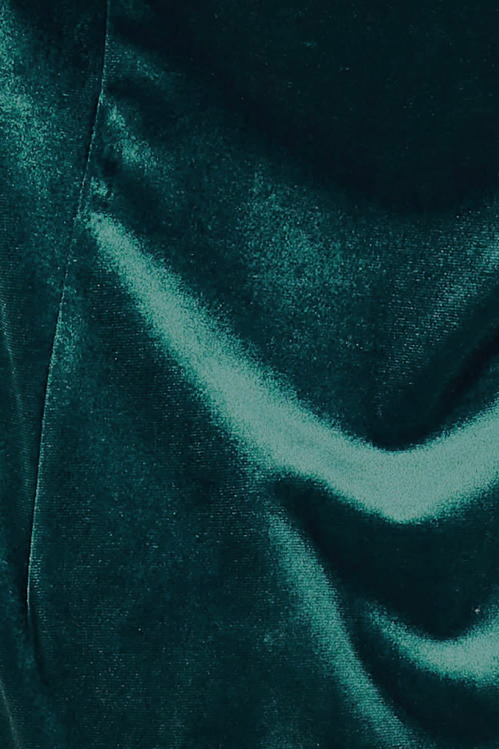 Product shot of the Diana Velvet Dress in colour Ivy (Green), detail