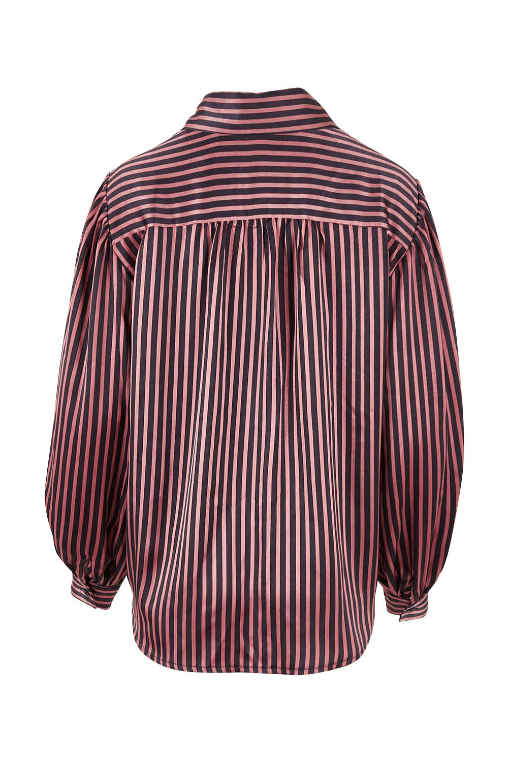 Product shot of the Heather Shirt in colour Navypink (Blue), from the back