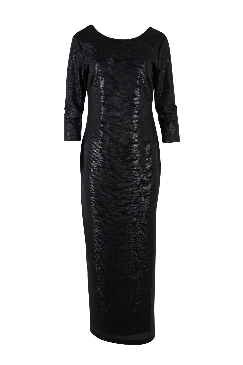 Product shot of the Lorena Dress in colour Black (Black), from the front
