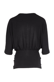Product shot of the Niamh Top in colour Black (Black), from the back