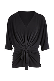 Product shot of the Niamh Top in colour Black (Black), from the front