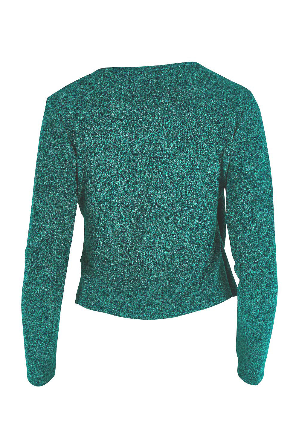 Product shot of the Charlotte Top in colour Jade (Green), from the back