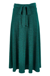 Product shot of the Karen Skirt in colour Jade (Green), from the back