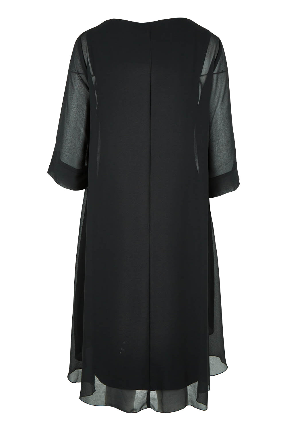 Product shot of the Bethany Dress in colour Black (Black), from the back