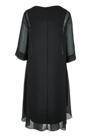 Product shot of the Bethany Dress in colour Black (Black), from the back