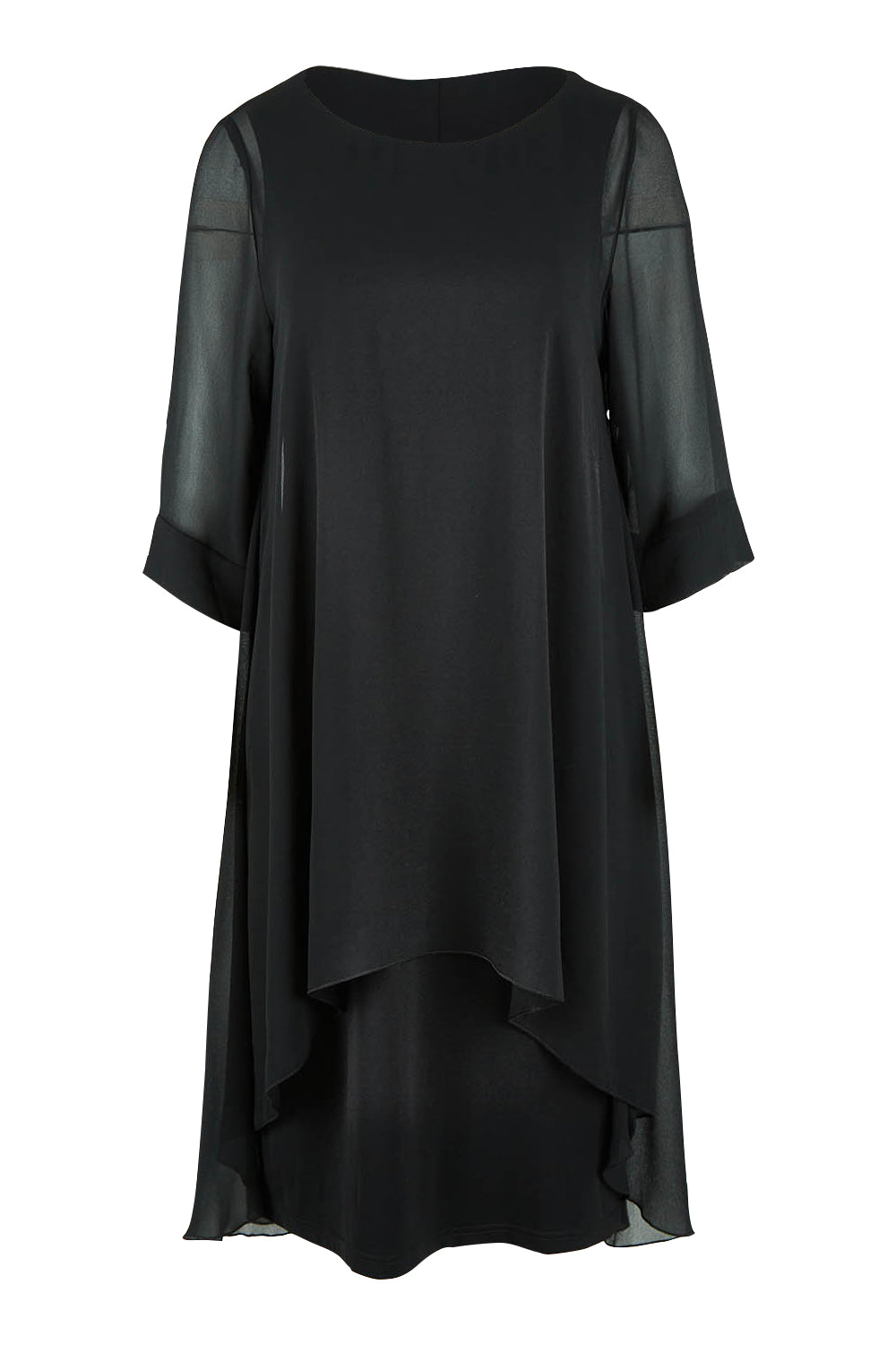 Product shot of the Bethany Dress in colour Black (Black), from the front