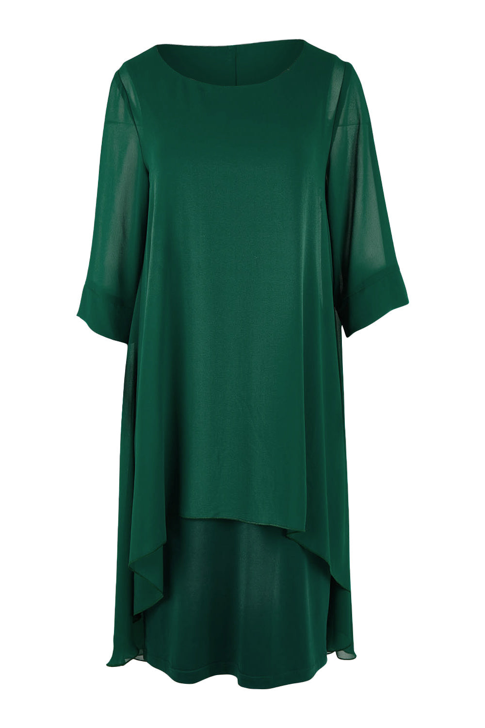 Product shot of the Bethany Dress in colour Pine (Green), from the front