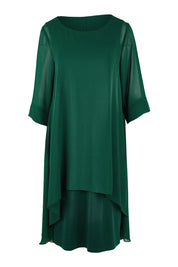 Product shot of the Bethany Dress in colour Pine (Green), from the front