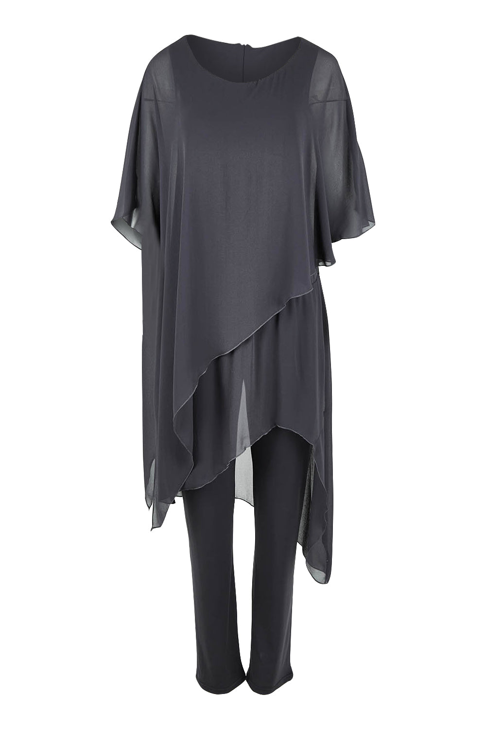 Product shot of the Sandy Jumpsuit in colour Charcoal (Grey), from the front