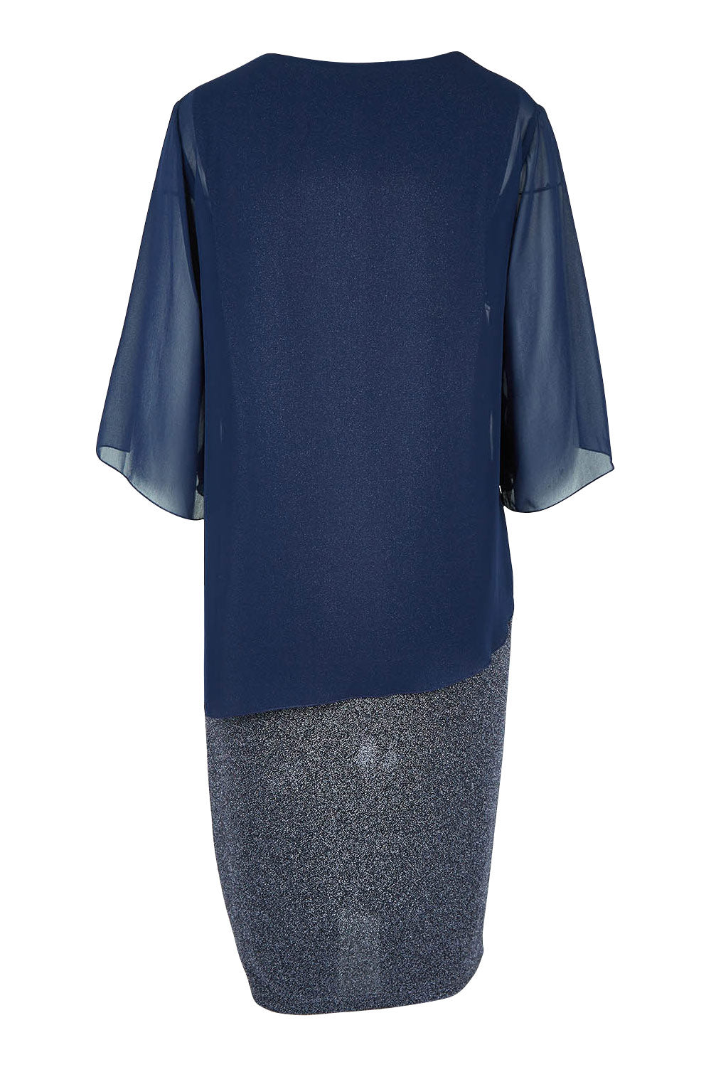Product shot of the Bridgette Dress in colour Navy (Blue), from the back