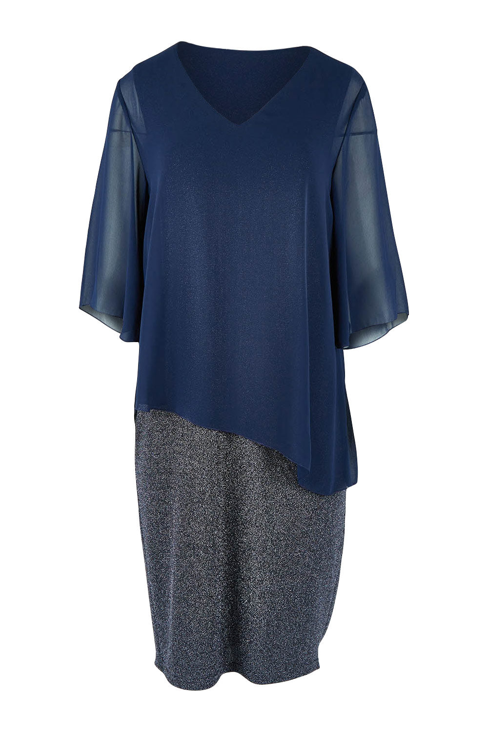 Product shot of the Bridgette Dress in colour Navy (Blue), from the front