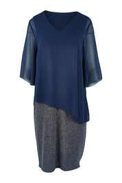 Product shot of the Bridgette Dress in colour Navy (Blue), from the front