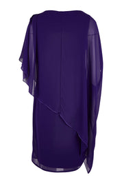 Product shot of the Beatrice Dress in colour Purple (Purple), from the back