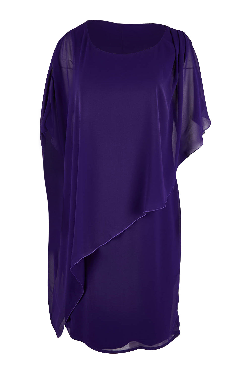 Product shot of the Beatrice Dress in colour Purple (Purple), from the front