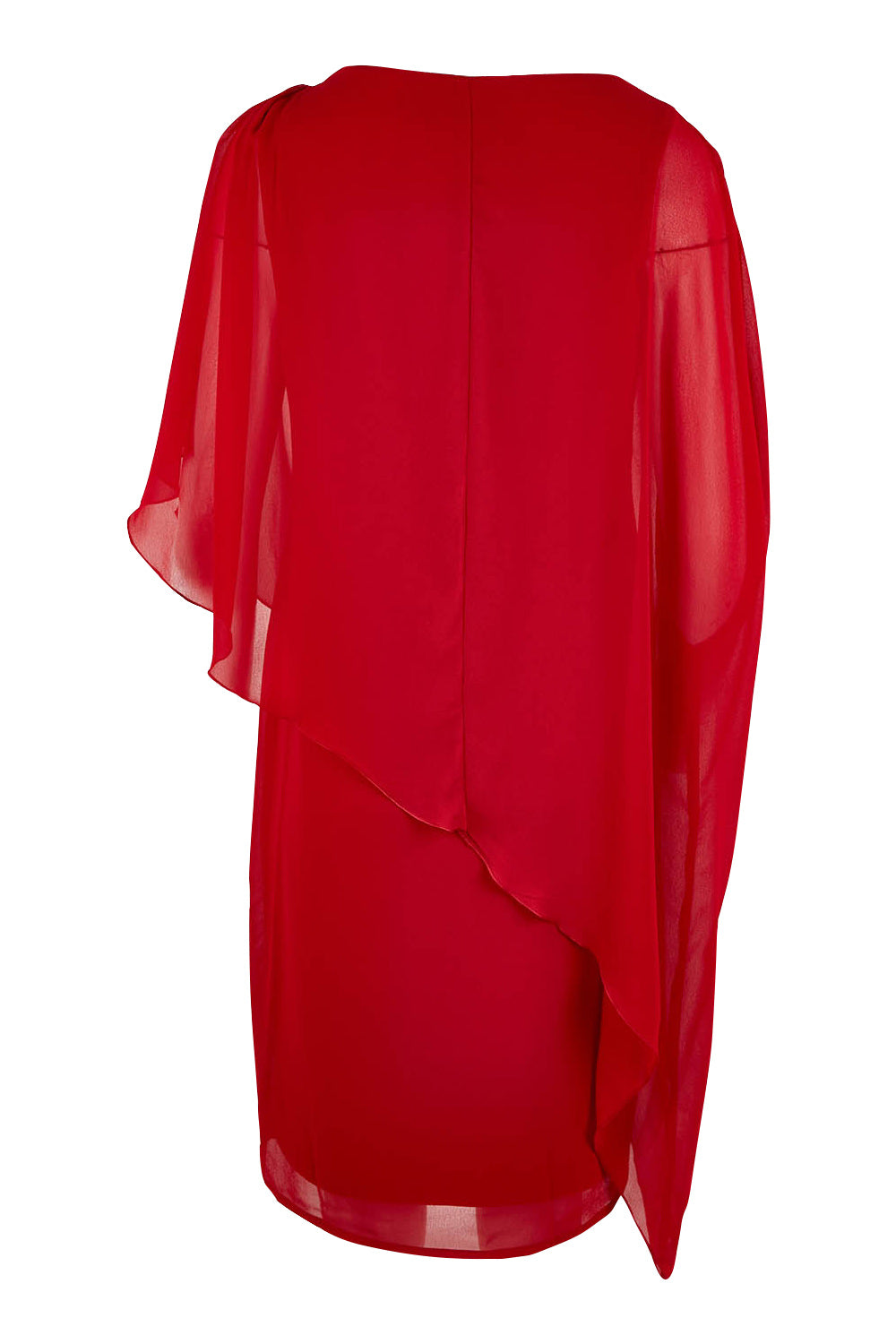 Product shot of the Beatrice Dress in colour Red (Red), from the back