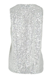Product shot of the Reece Top in colour Silver (Metallics), from the back