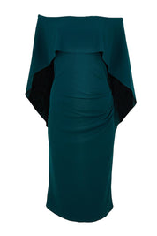 Product shot of the Cora Dress in colour Darkteal (Green), from the front