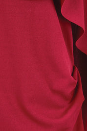 Product shot of the Cora Dress – Garnet in colour Garnet, showing detail