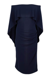 Product shot of the Cora Dress in colour Navy (Blue), from the front