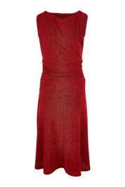 Product shot of the Alex Dress in colour Flame (Red), from the back