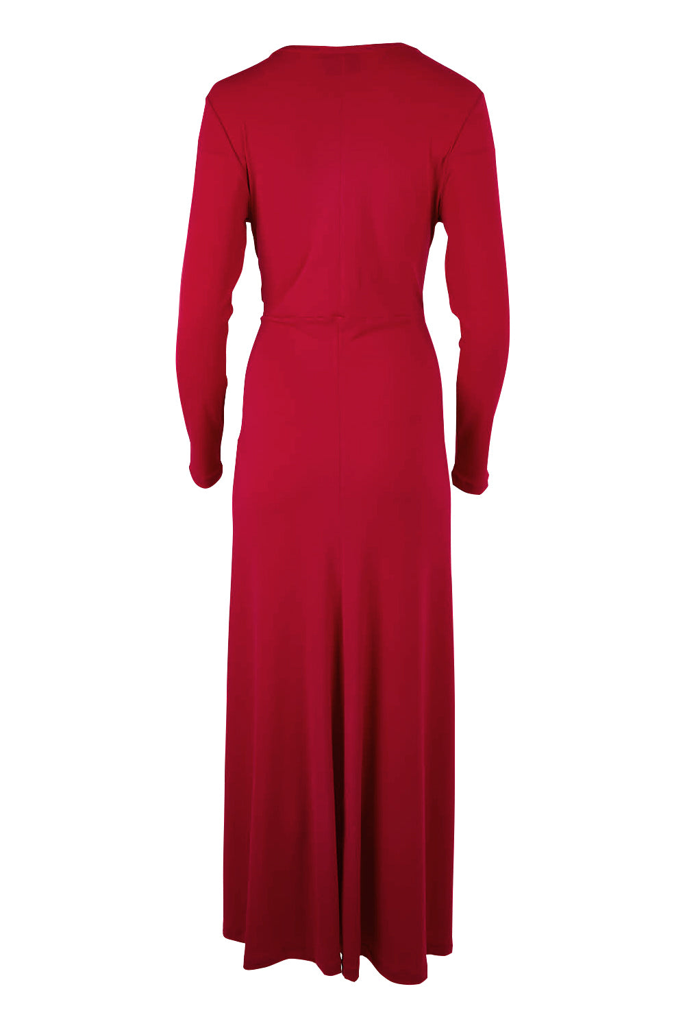Product shot of the Francesca Dress in colour Granita (Red), from the back