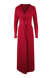 Product shot of the Francesca Dress in colour Granita (Red), from the front