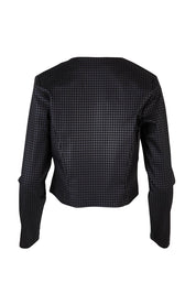 Product shot of the Anna Jacket in colour Hound (Black), from the back