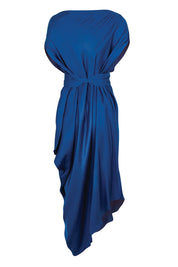 Product shot of the Hayley Dress – Orionblue in colour Orionblue, from the back