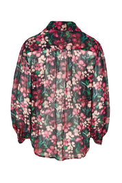 Product shot of the Elina Blouse in colour Blossom (Pink), from the back