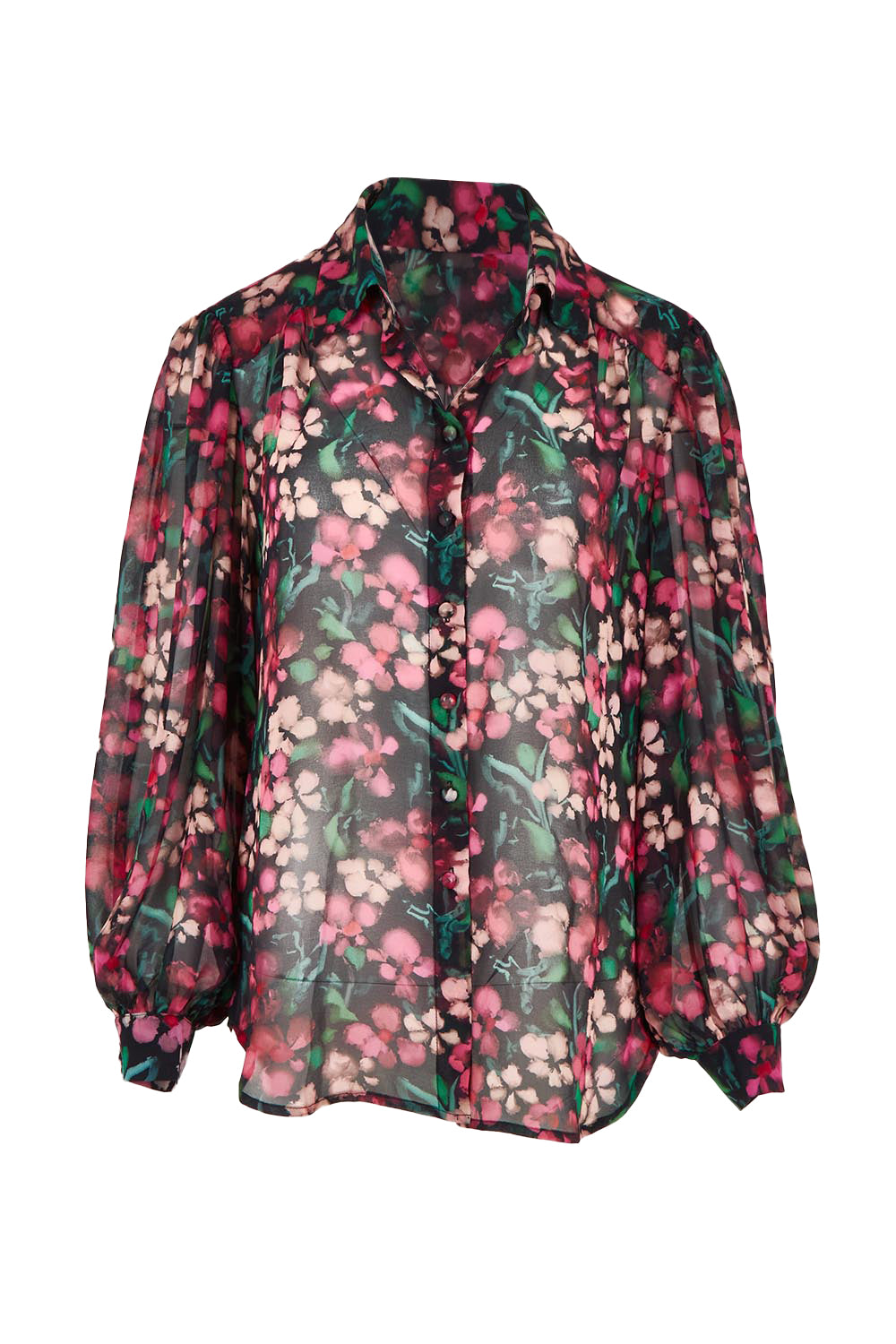 Product shot of the Elina Blouse in colour Blossom (Pink), from the front