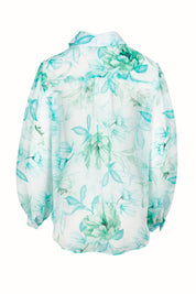 Product shot of the Elina Blouse in colour Peppermint (Green), from the back