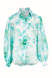 Product shot of the Elina Blouse in colour Peppermint (Green), from the front