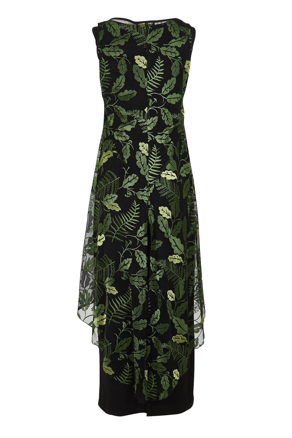 Product shot of the Mariela Dress Set in colour Blkforest (Black), from the back