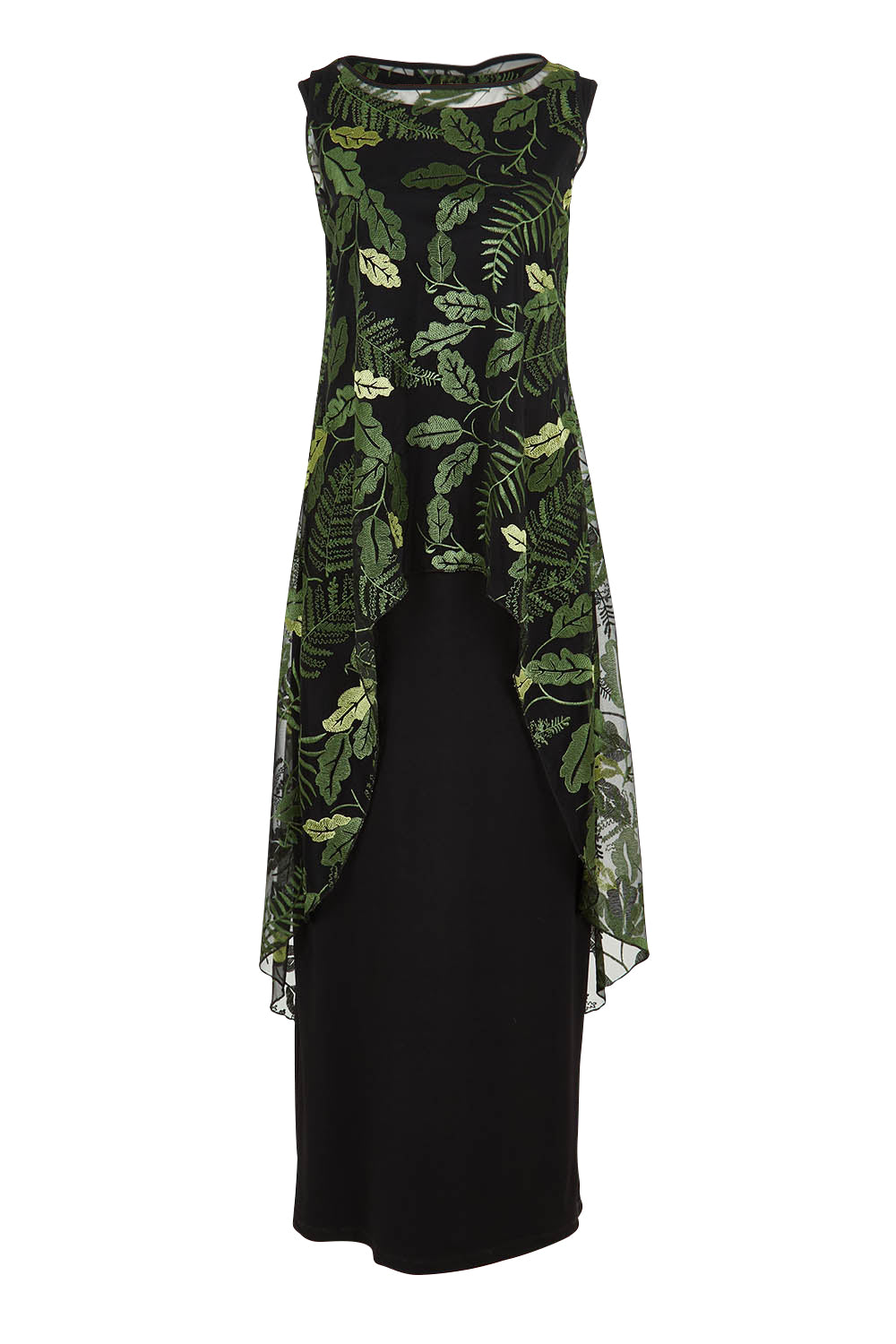 Product shot of the Mariela Dress Set in colour Blkforest (Black), from the front