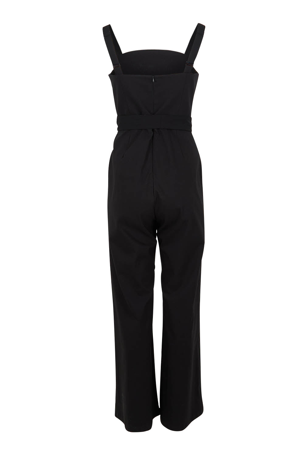 Product shot of the Veronica Jumpsuit in colour Black (Black), from the back
