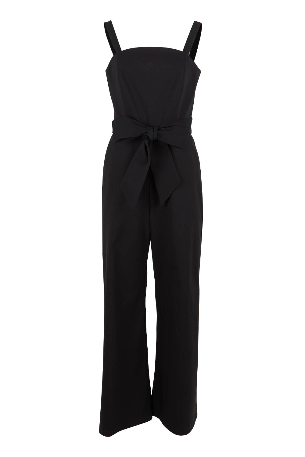 Product shot of the Veronica Jumpsuit in colour Black (Black), from the front