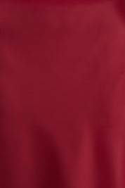 Product shot of the Loulou Satin Skirt in colour Shiraz (Red), detail