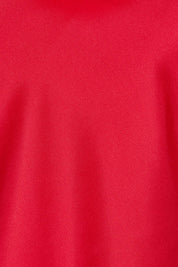 Product shot of the Loulou Satin Camisole in colour Red (Red), detail